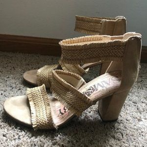 Sam & Libby Basket Weave Heels Size 7.5